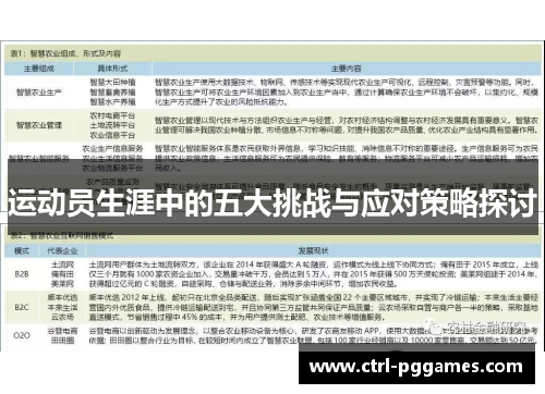 运动员生涯中的五大挑战与应对策略探讨